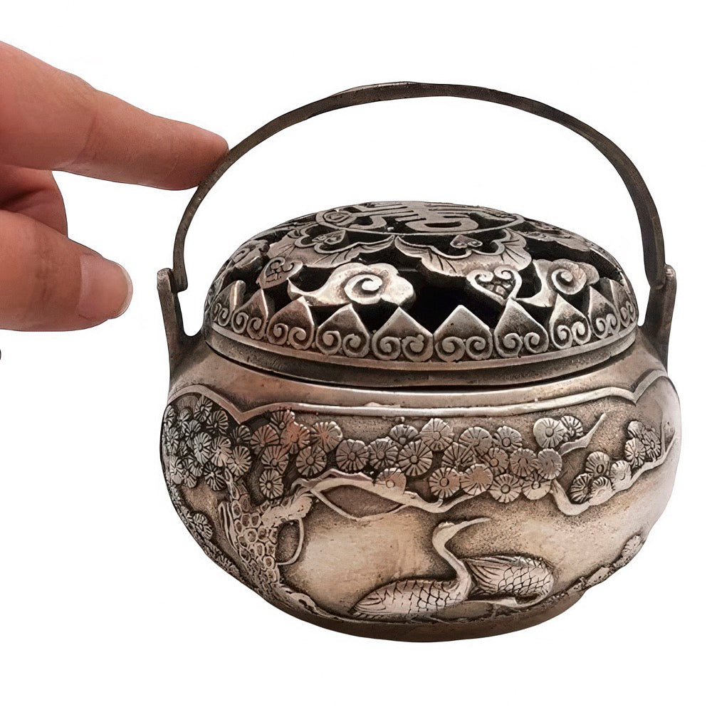 Silver Finish Alloy Ornate Incense Burners