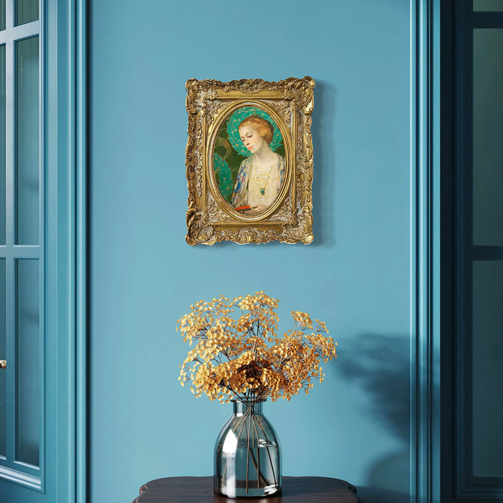 Baroque Heritage Distressed Gold Oval-Aperture Frame