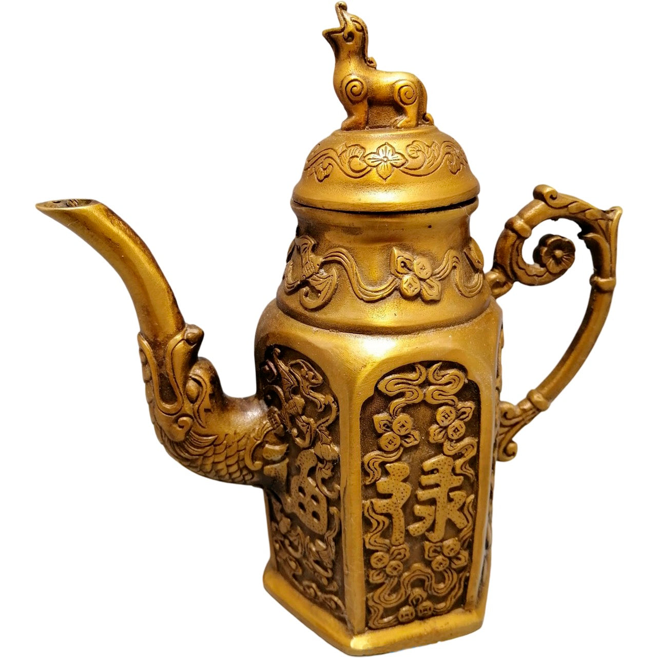 Ornate Bronze Finish Wine Pot