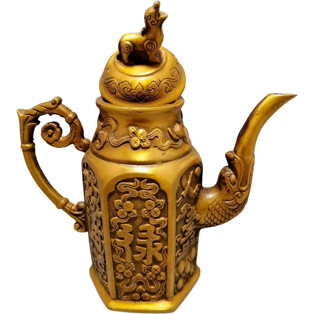 Ornate Bronze Finish Wine Pot