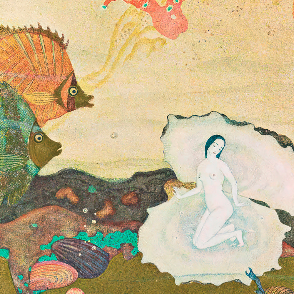 The Birth of the Pearl (c. 1920) Art Nouveau Fine Art Print | Mythological Underwater Wall Art