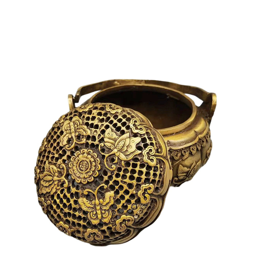 Small Chinese Butterfly Brass Incense Burner