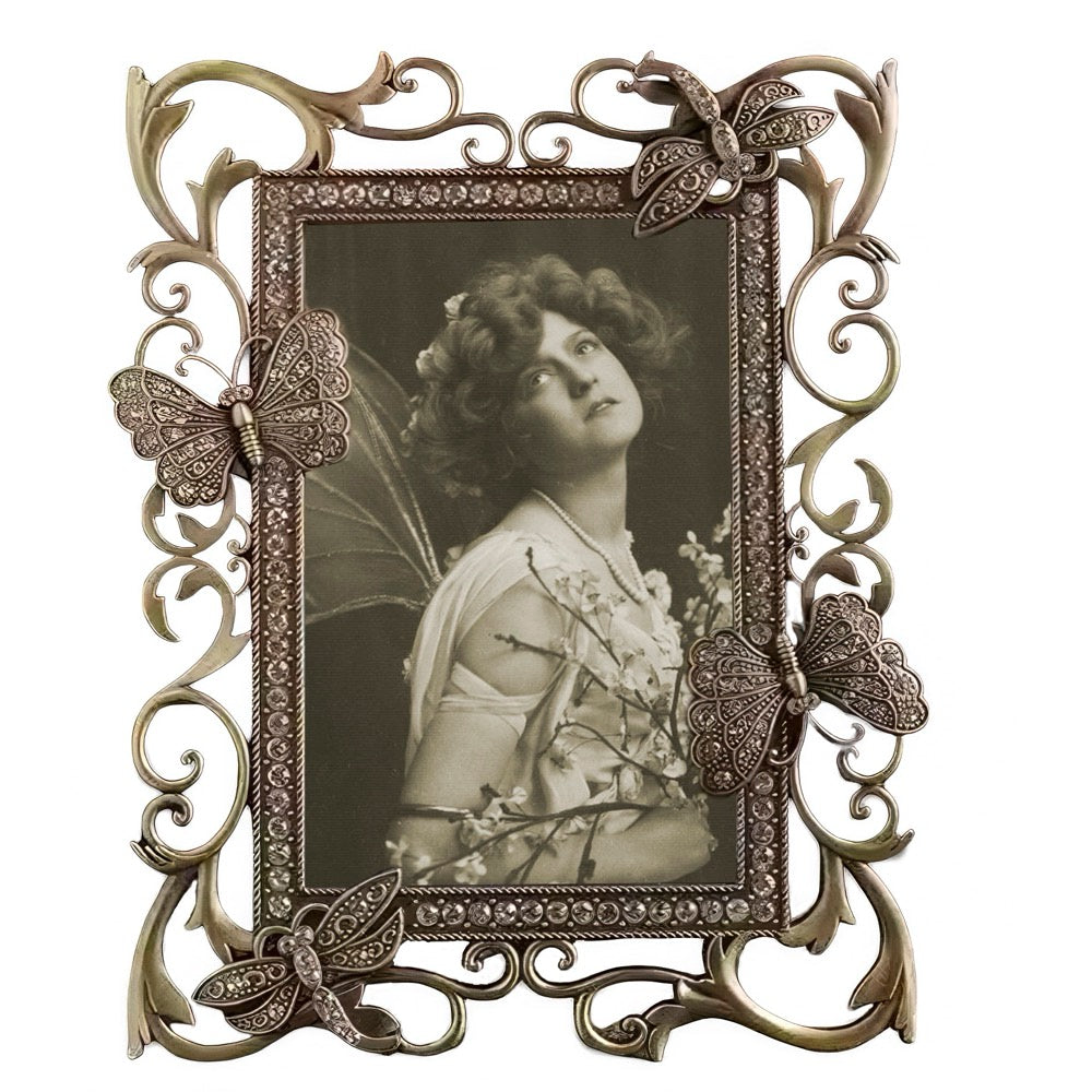 Elegance in Bloom: Art Nouveau Butterfly Frame