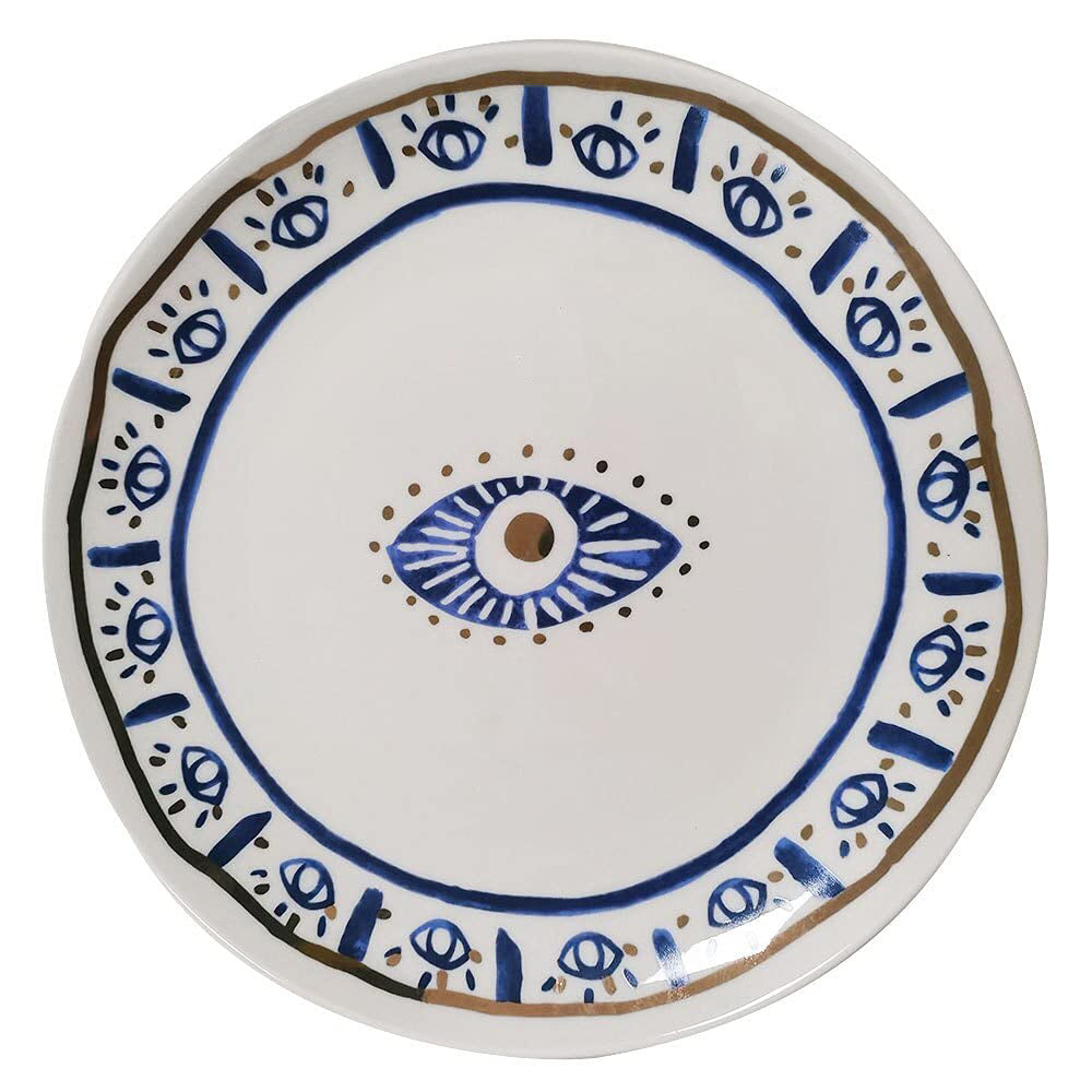 Mystic Blue Eye and Hand Elegance: Decorative Plates