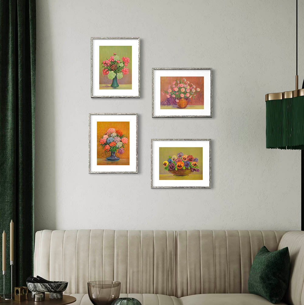 ◇ 1845 Romantic Botanical Quartette - Set of 4