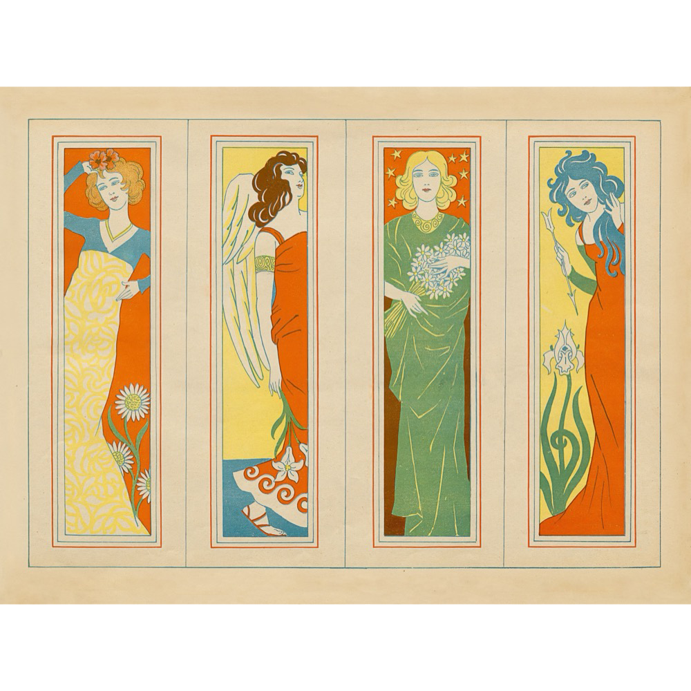Le Quatre Saisons — French Decorative Art Nouveau Print Four Seasons