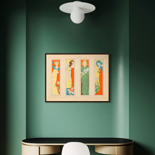 Le Quatre Saisons — French Decorative Art Nouveau Print Four Seasons