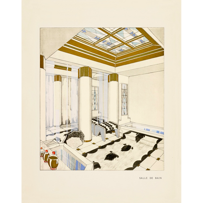 Paris 1925 - Salle De Bain — French Art Deco Bathroom Print, Paris 1925