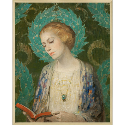 Portrait in Jade and Gold — Vintage Nouveau Portrait Print