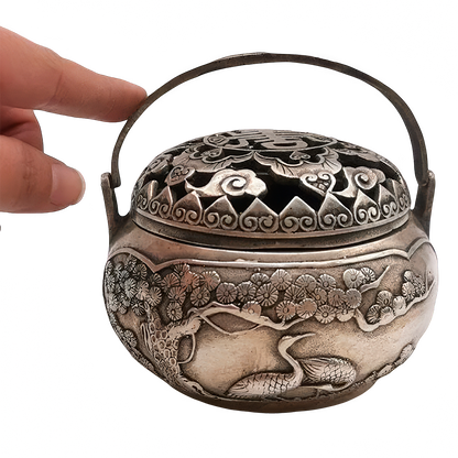 Silver Finish Alloy Ornate Incense Burners