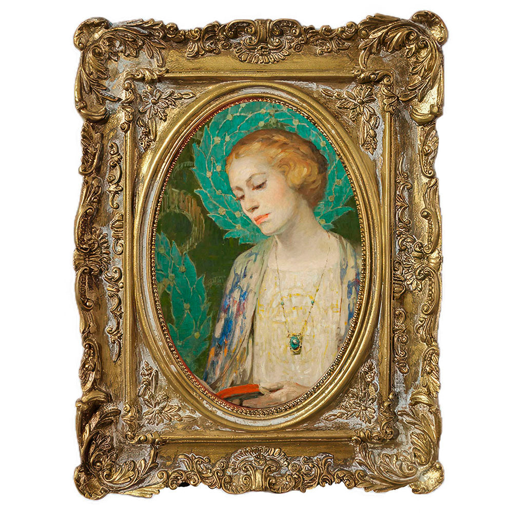 Baroque Heritage Distressed Gold Oval-Aperture Frame