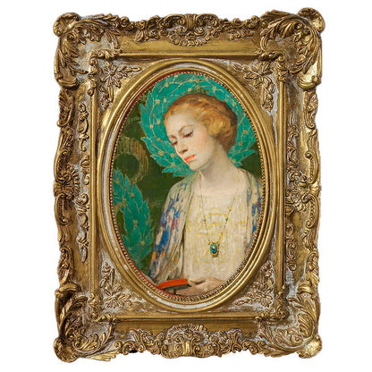 Baroque Heritage Distressed Gold Oval-Aperture Frame