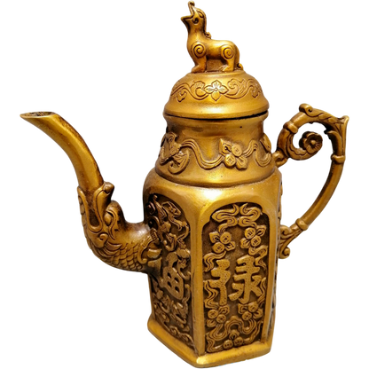 Ornate Bronze Finish Wine Pot