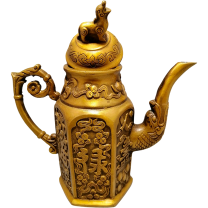 Ornate Bronze Finish Wine Pot