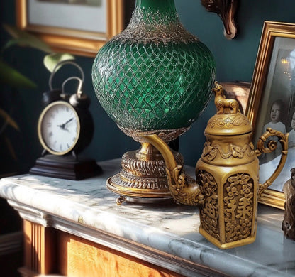 Ornate Bronze Finish Wine Pot