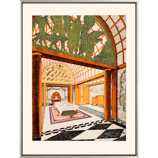 ◆ The Art Deco Dining Room - custom frame (non-returnable)