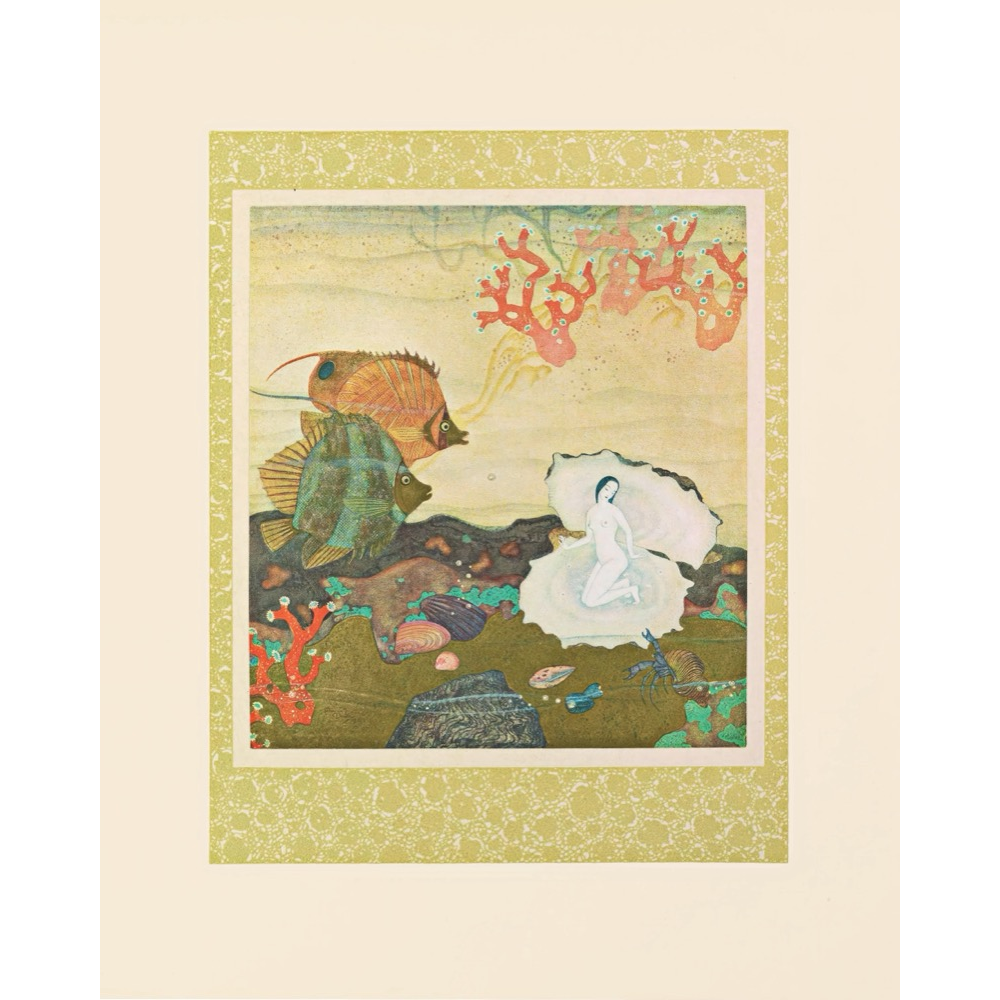The Birth of the Pearl (c. 1920) Art Nouveau Fine Art Print | Mythological Underwater Wall Art