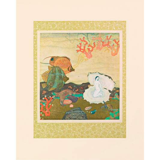 The Birth of the Pearl (c. 1920) Art Nouveau Fine Art Print | Mythological Underwater Wall Art