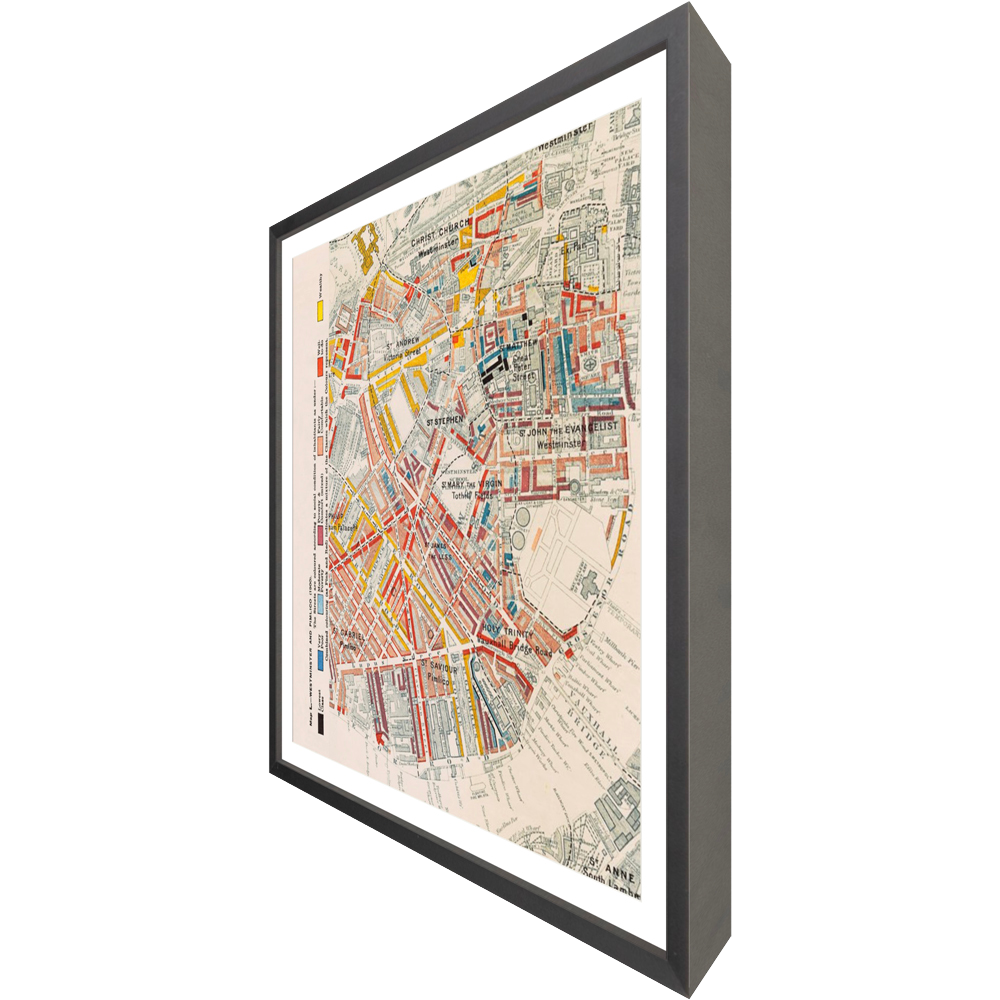 ◆ Westminster and Pimlico Map - custom frame (non-returnable)