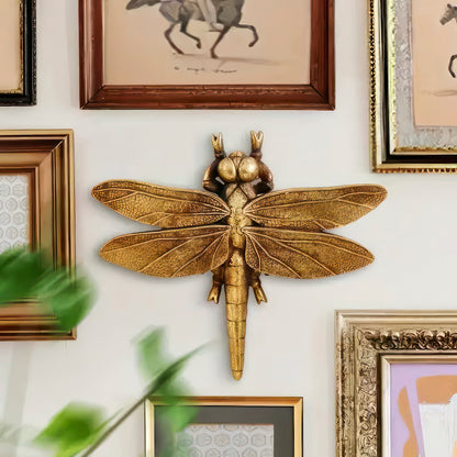 Golden Dragonfly Wall Pendant