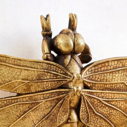 Golden Dragonfly Wall Pendant