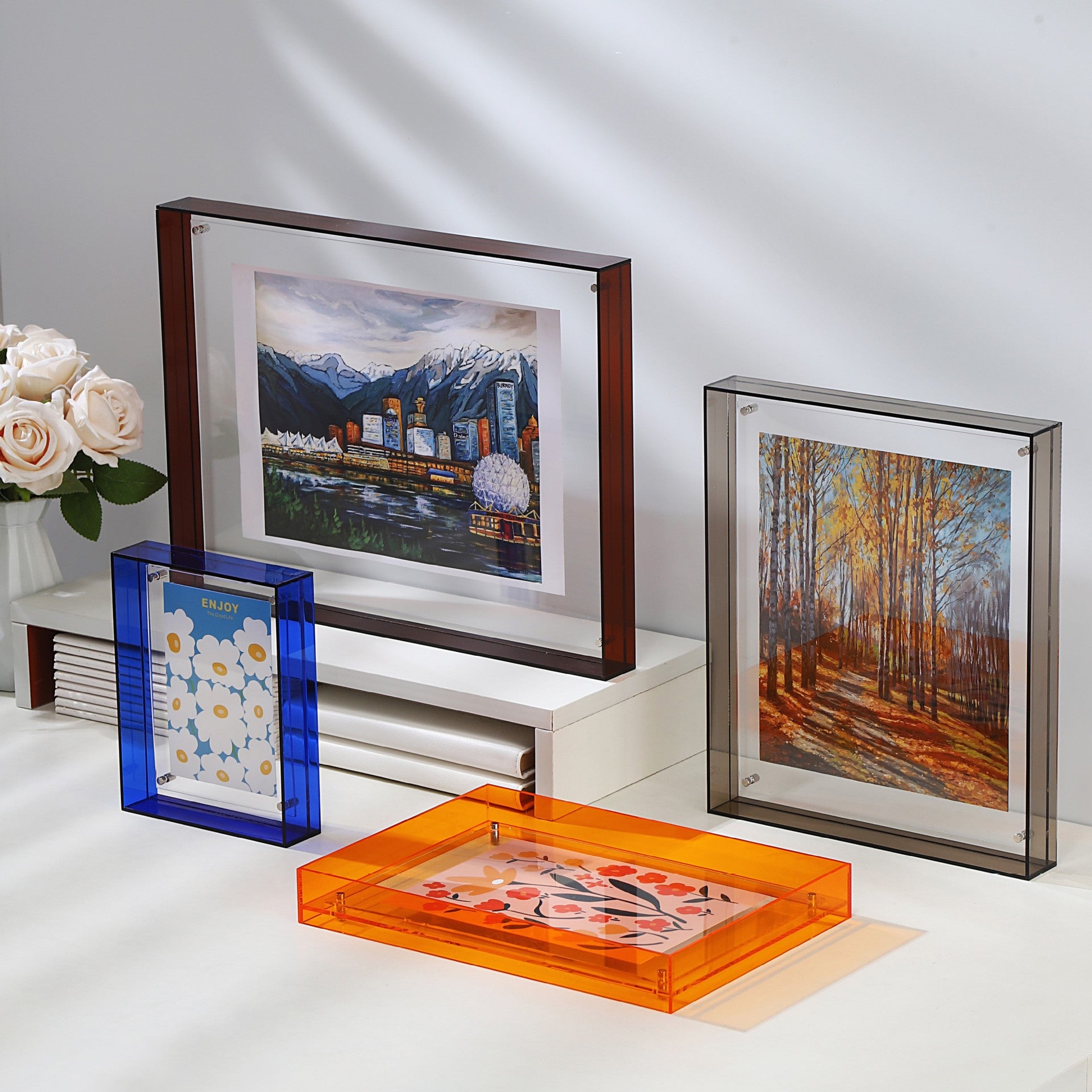 Acrylic Photo Frame Table 6 Inch Light Luxury Transparent Diy Decorative Painting Mounted Color Large Size Wall Frame Wholesale