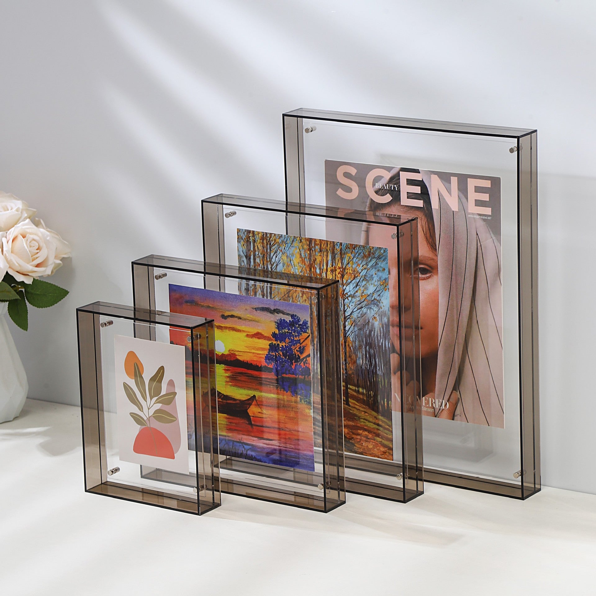 Acrylic Photo Frame Table 6 Inch Light Luxury Transparent Diy Decorative Painting Mounted Color Large Size Wall Frame Wholesale