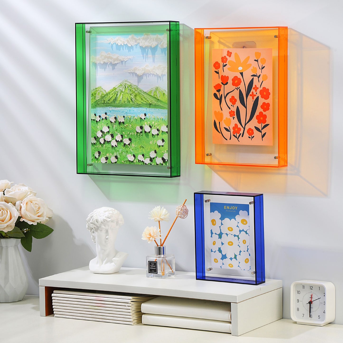 Acrylic Photo Frame Table 6 Inch Light Luxury Transparent Diy Decorative Painting Mounted Color Large Size Wall Frame Wholesale