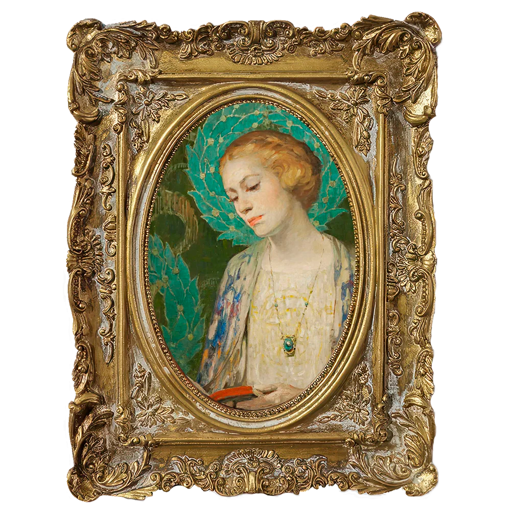 Baroque Heritage Distressed Gold Oval-Aperture Frame