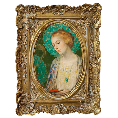 Baroque Heritage Distressed Gold Oval-Aperture Frame