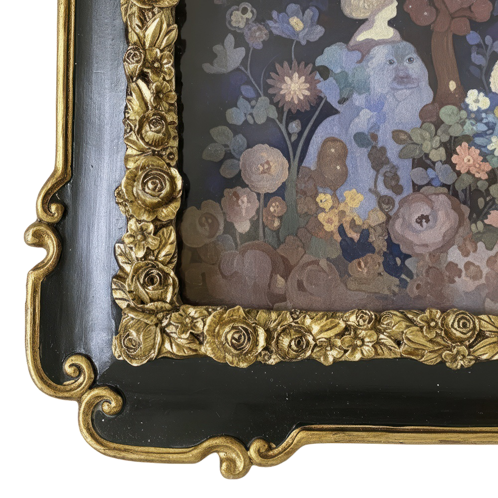 Baroque-Revival Scalloped Gilded Frame