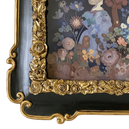 Baroque-Revival Scalloped Gilded Frame