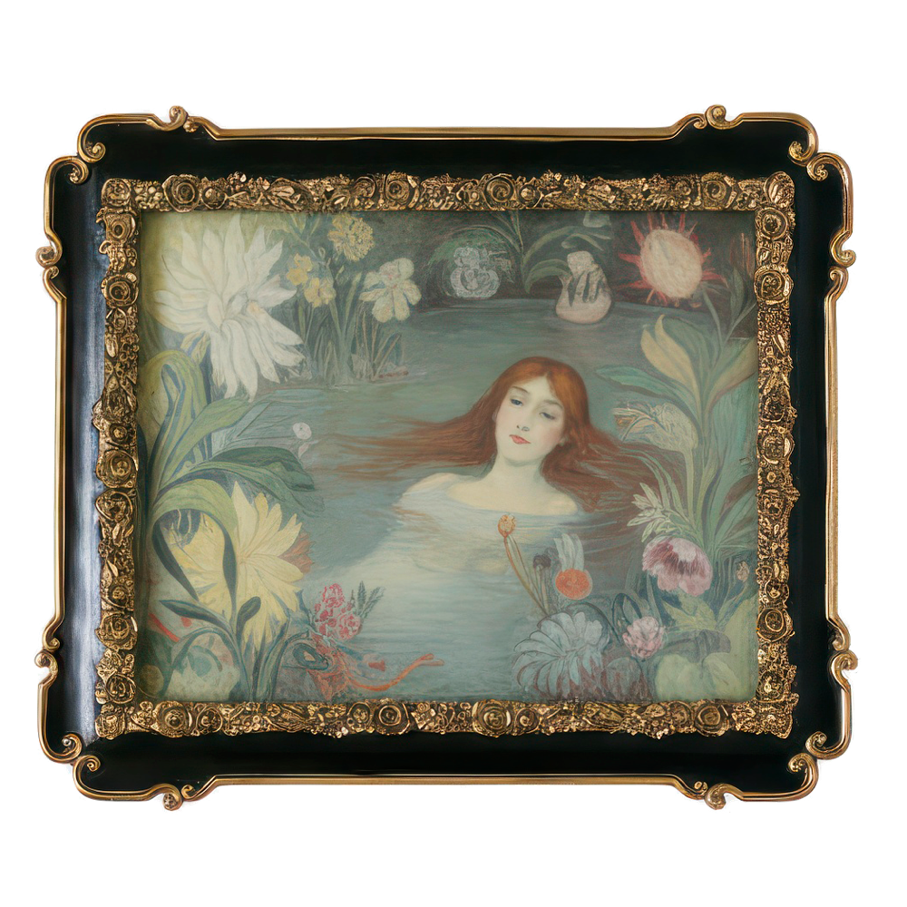 Baroque-Revival Scalloped Gilded Frame
