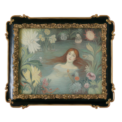 Baroque-Revival Scalloped Gilded Frame