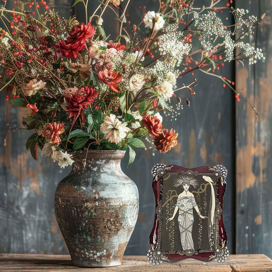 Burgundy & Crystal Filigree Photo Frame