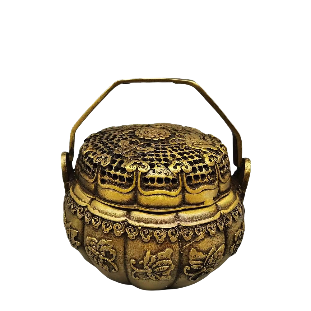 Small Chinese Butterfly Brass Incense Burner