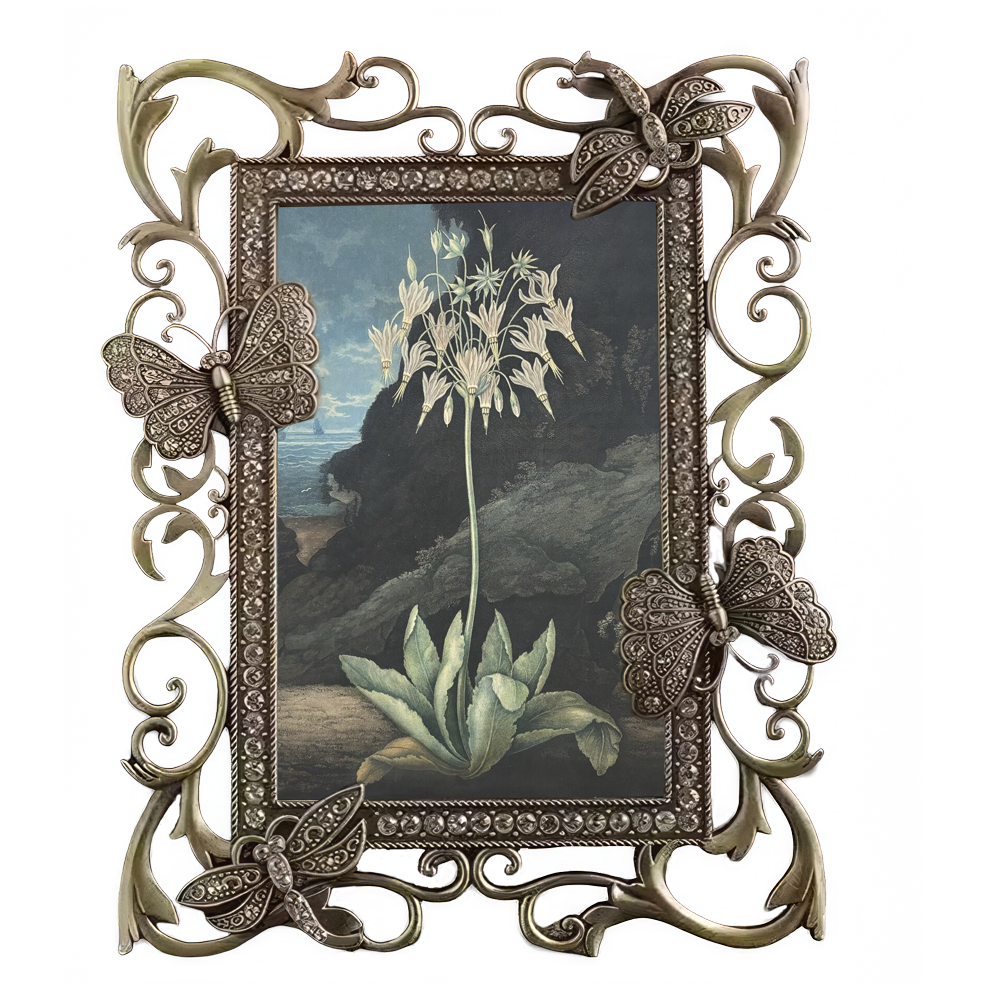 Elegance in Bloom: Art Nouveau Butterfly Frame