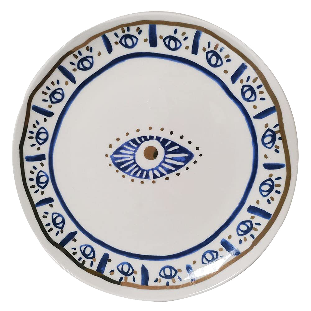 Mystic Blue Eye and Hand Elegance: Decorative Plates