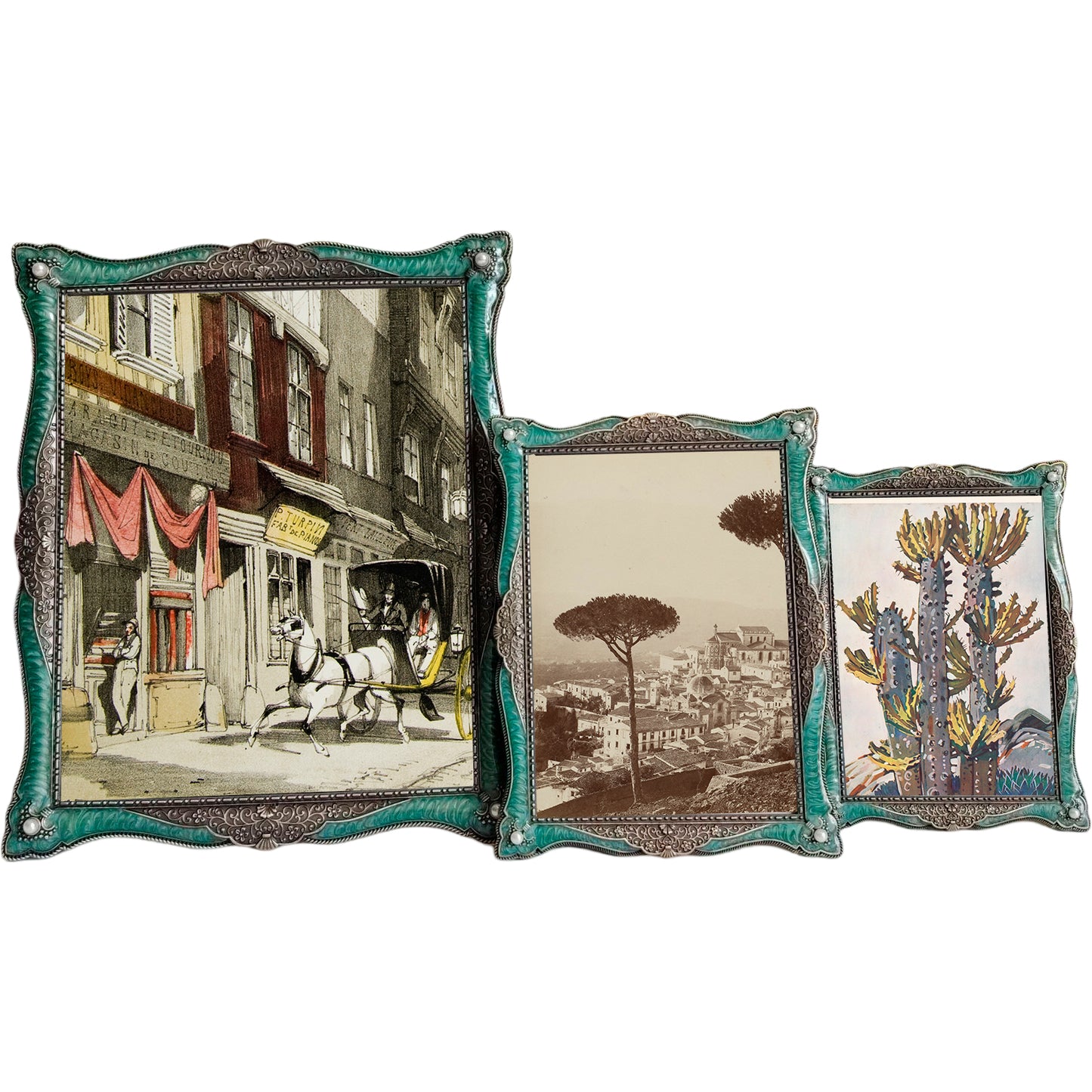 Antique Jade Green Revival Frame