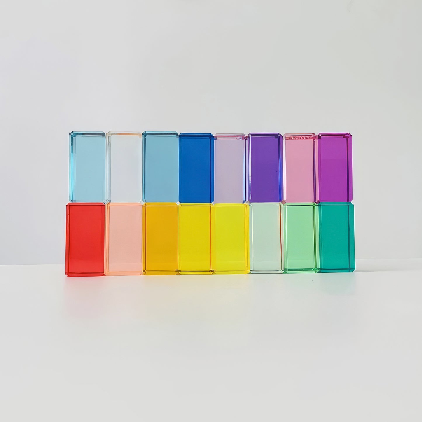 Rainbow Lucite Stacking Blocks Acrylic Play